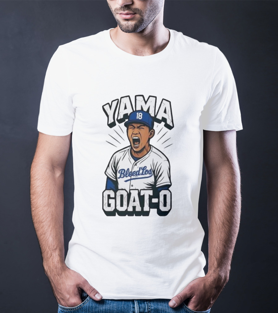 Yama 18 Bleed Los Goat-O Baseball Player T-Shirt