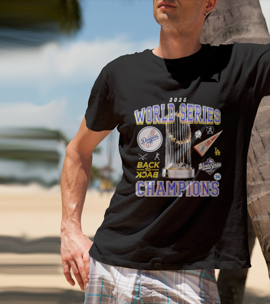 2025 World Series Champions Los Angeles Dodgers Back-to-Back Triumph T-Shirt