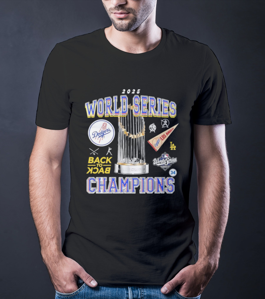 2025 World Series Champions Los Angeles Dodgers Back-to-Back Triumph T-Shirt