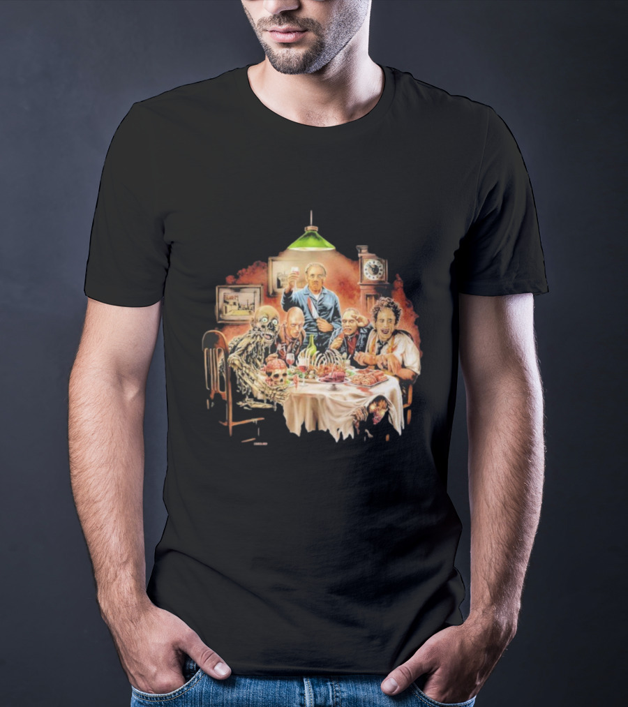 Cannibal Thanksgiving Horror Dinner With Skeletons And Monsters T-Shirt