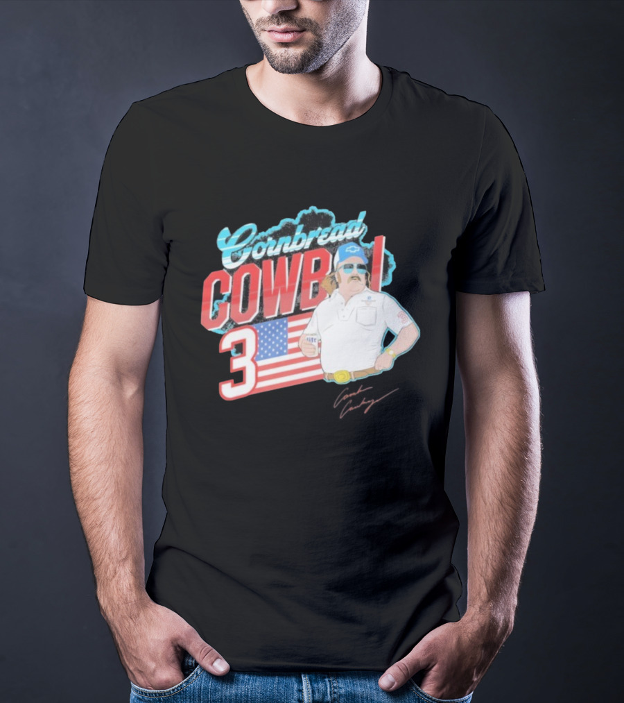 Cornbread Cowboi American Flag 3 Racing Fan T-Shirt