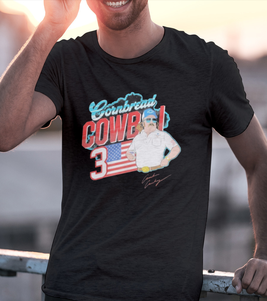 Cornbread Cowboi American Flag 3 Racing Fan T-Shirt
