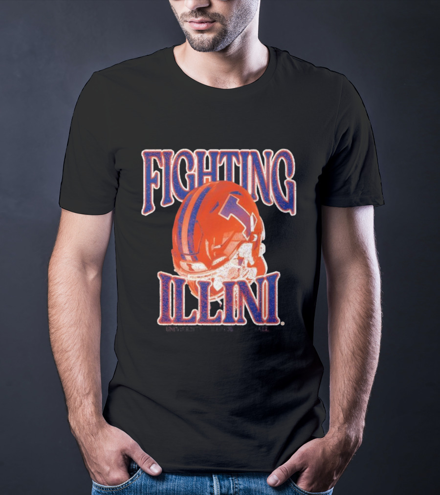 Fighting Illini Football Helmet Classic Design T-Shirt