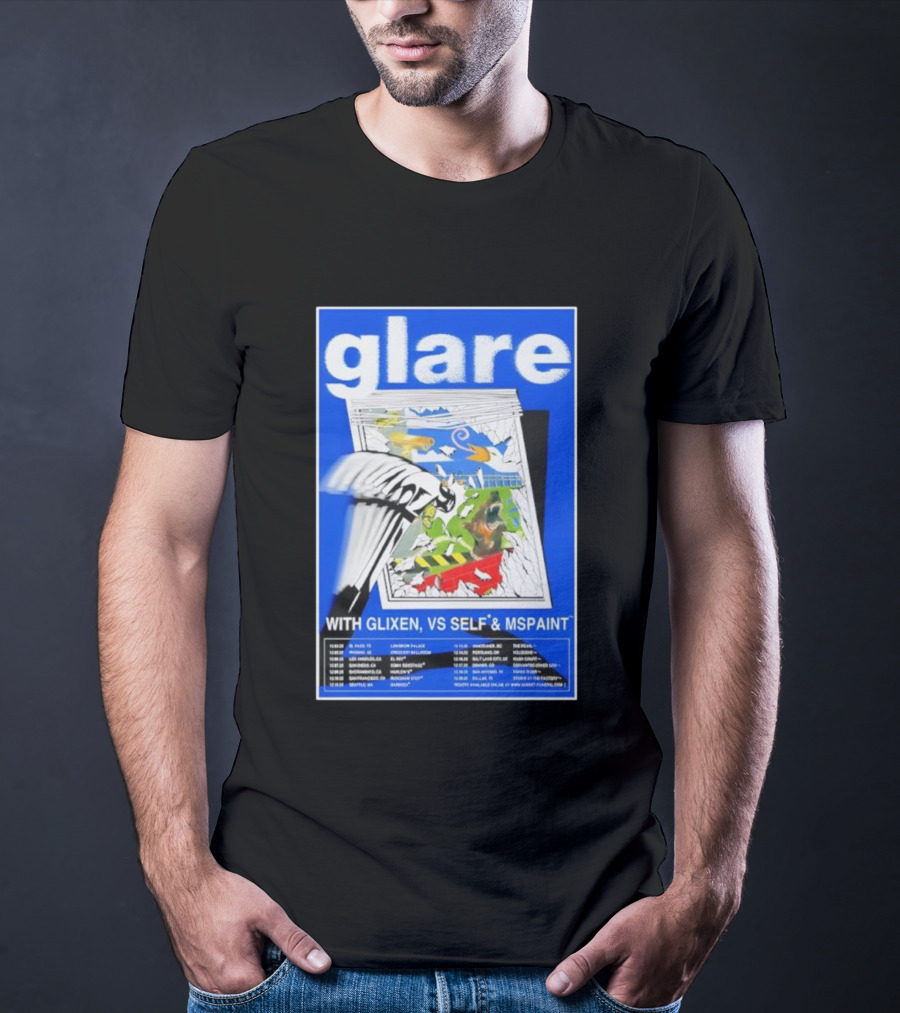 Glare Tour December 2025 With Glixen VS Self MSPAINT Concert Dates T-Shirt