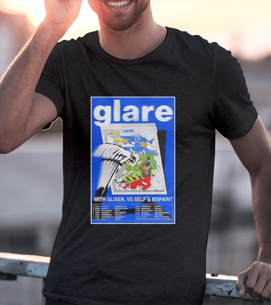 Glare Tour December 2025 With Glixen VS Self MSPAINT Concert Dates T-Shirt