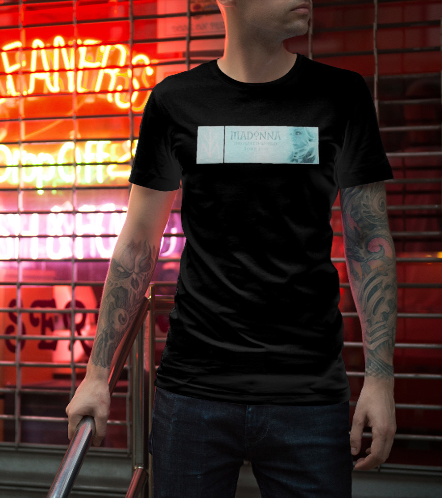 Madonna Drowned World Tour 2001 Blue Aesthetic Album Art T-Shirt