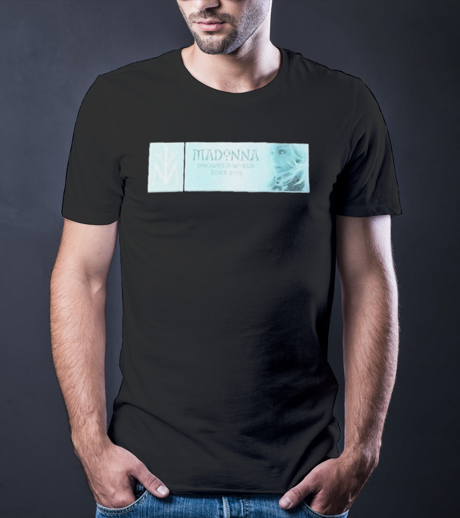 Madonna Drowned World Tour 2001 Blue Aesthetic Album Art T-Shirt