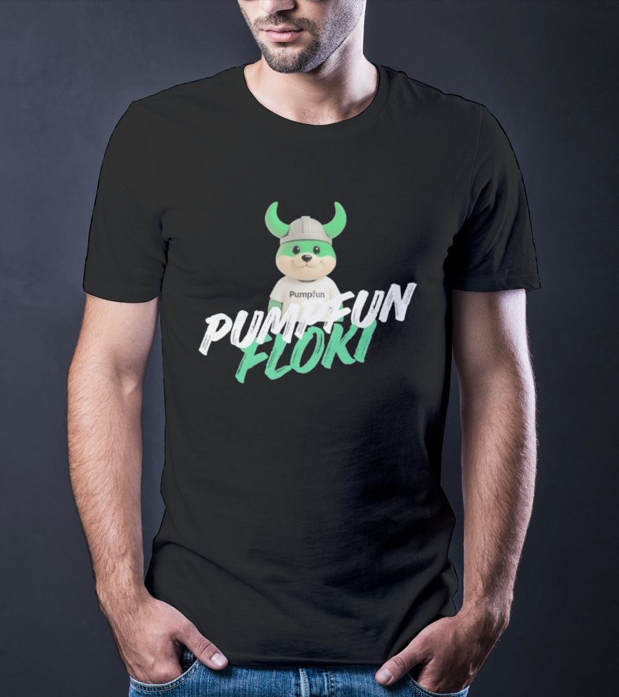 Pumpfun Floki Viking Helmet Character T-Shirt