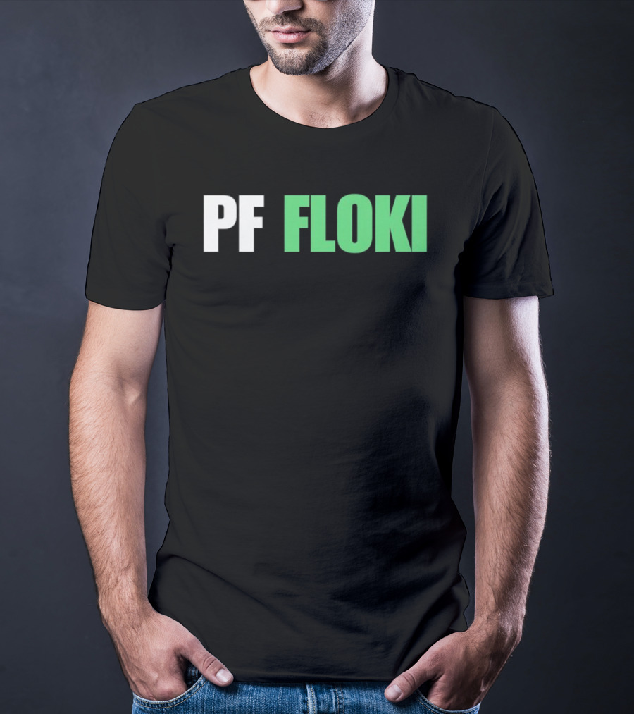 PF Floki Green And White Bold Text T-Shirt