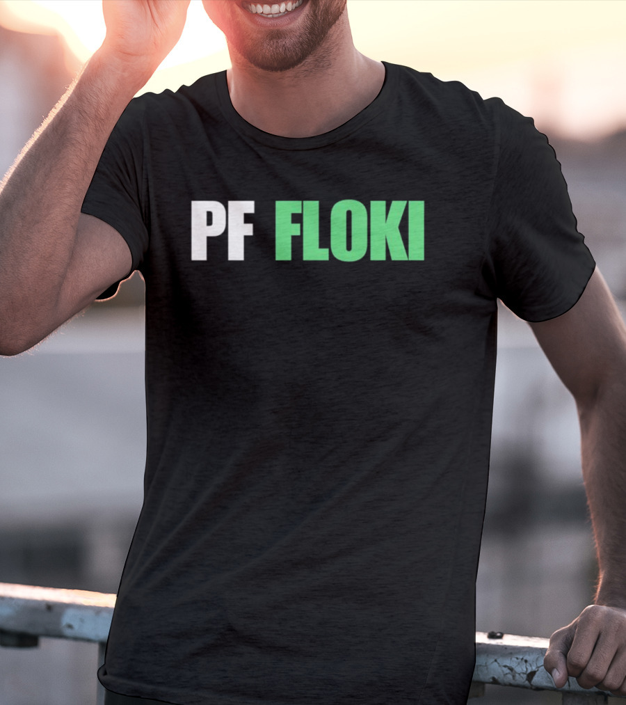 PF Floki Green And White Bold Text T-Shirt
