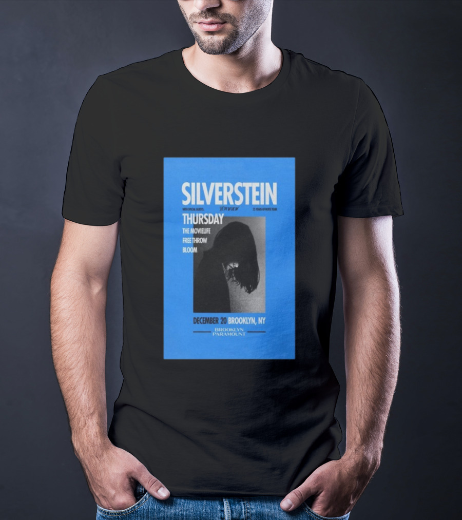 Silverstein 25 Years Of Noise Tour Brooklyn Paramount December 20 Thursday With Special Guests The Movielife Free Throw Bloom T-Shirt