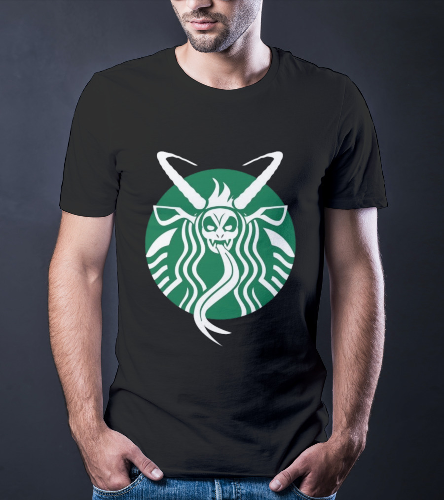 Starbucks Krampuspresso Christmas Coffee Monster Design T-Shirt