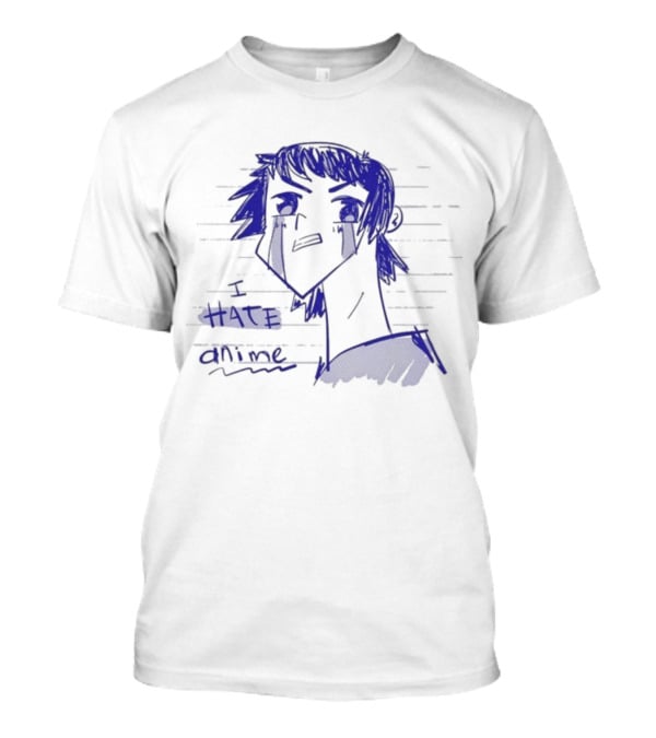 I Hate Anime Blue Sketch Jess Rojo T-Shirt