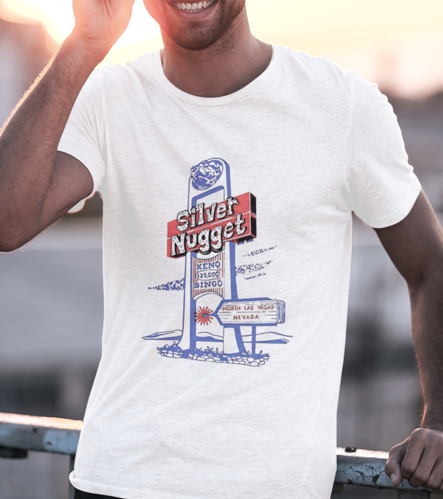 Silver Nugget Casino Signboard North Las Vegas Nevada Vintage T-Shirt