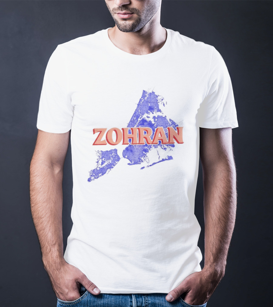 Zohran Mamdani NYC Mayor 2025 Campaign Blue Map Design T-Shirt