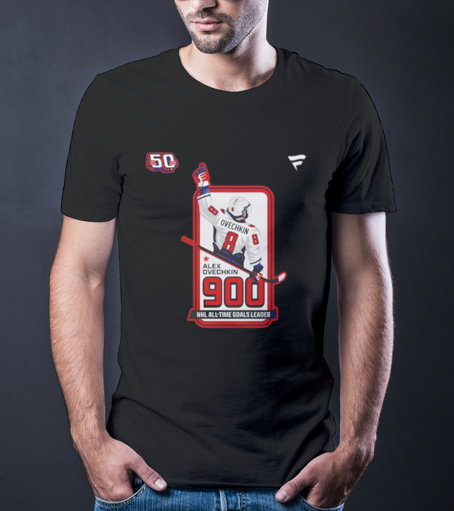 Alex Ovechkin NHL All-Time Goals Leader 900 Goals 50th Anniversary 2025 T-Shirt
