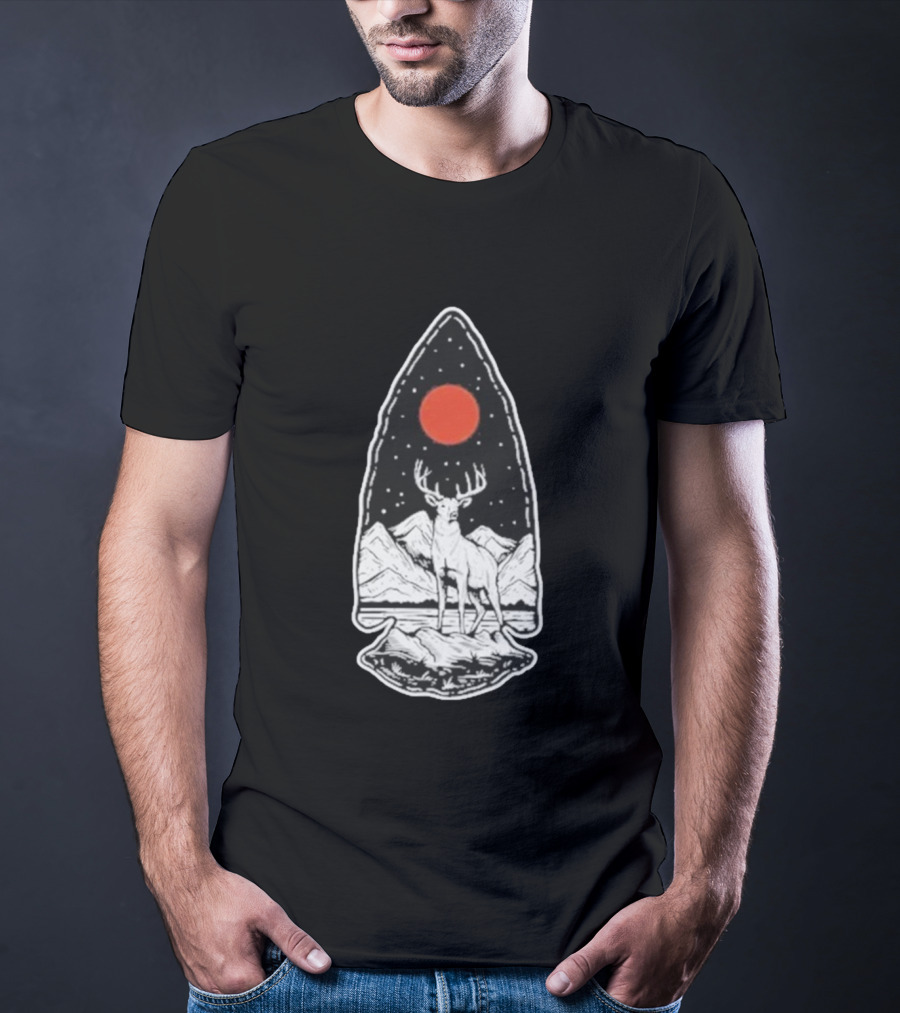 Black Rifle Coffee Deer Arrowhead Mountains And Night Sky T-Shirt