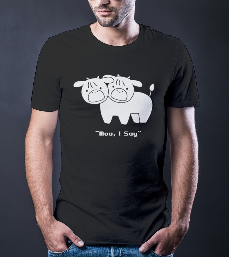 Cows Moo I Say Cute Double Cow Twins T-Shirt