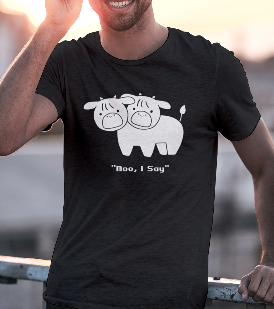 Cows Moo I Say Cute Double Cow Twins T-Shirt