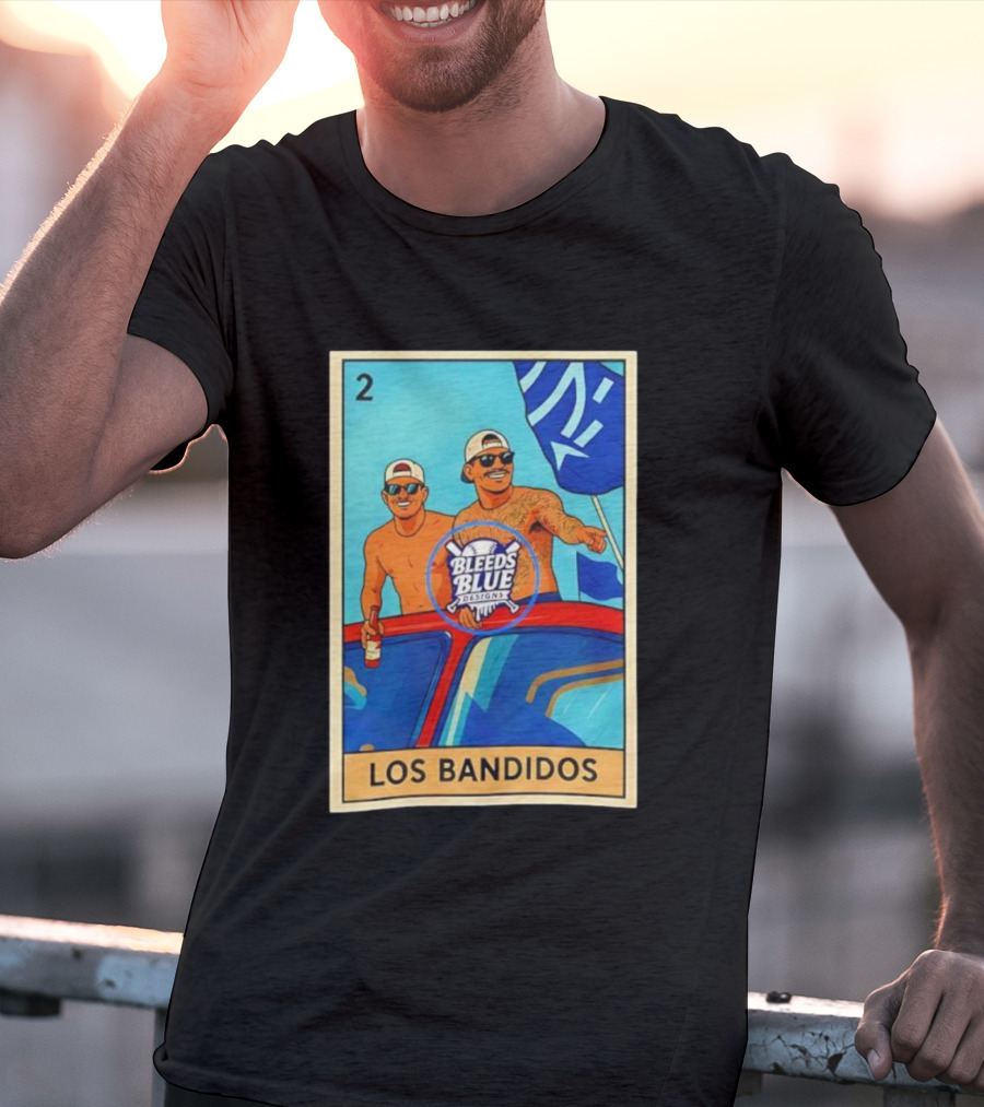 Dodgers Los Bandidos Loteria Card Bleeds Blue Designs T-Shirt
