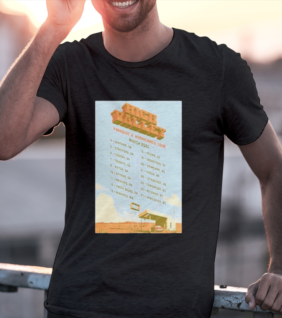 High Valley Paradise Hurricanes Tour 2026 March Dates Canada USA Locations T-Shirt
