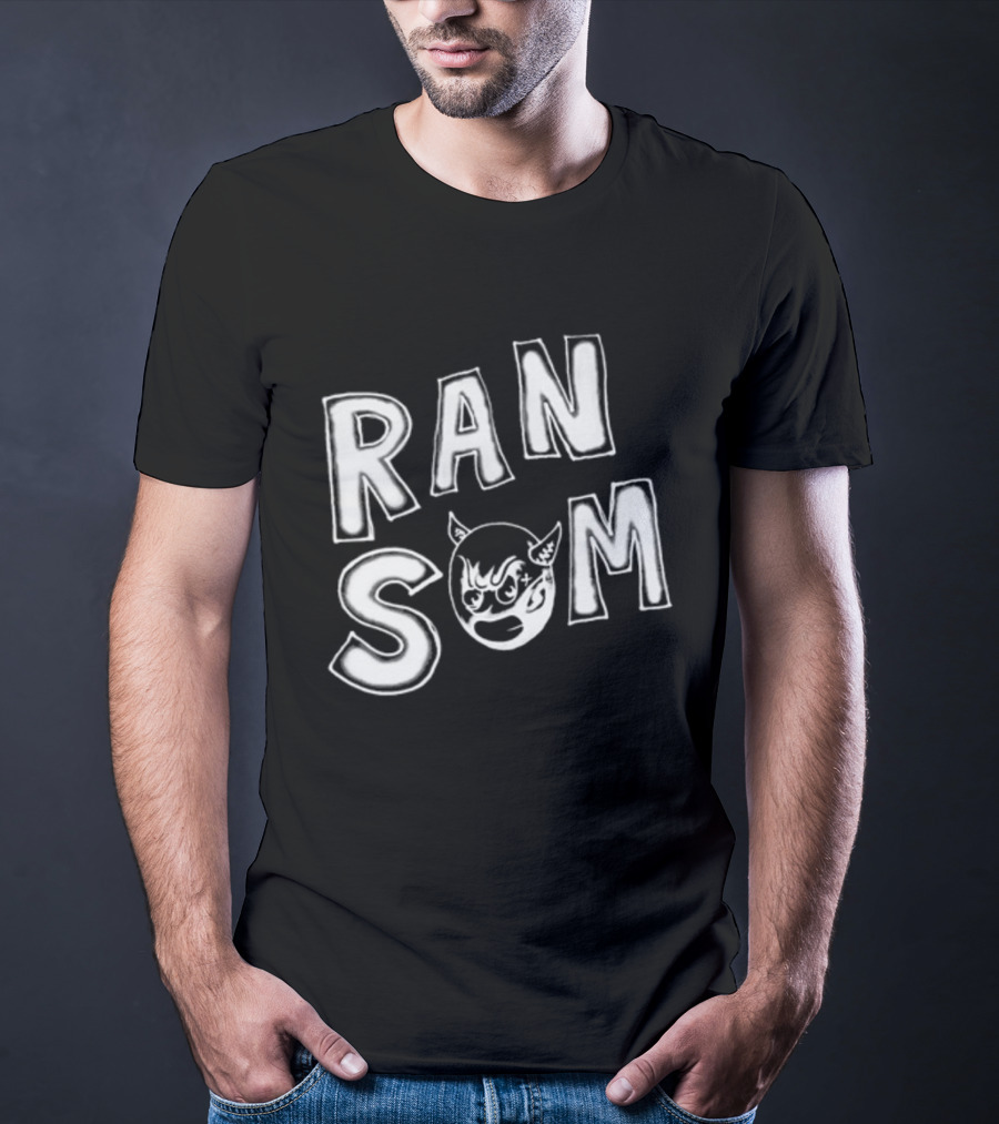 Ransom Devil Face Bold Text T-Shirt