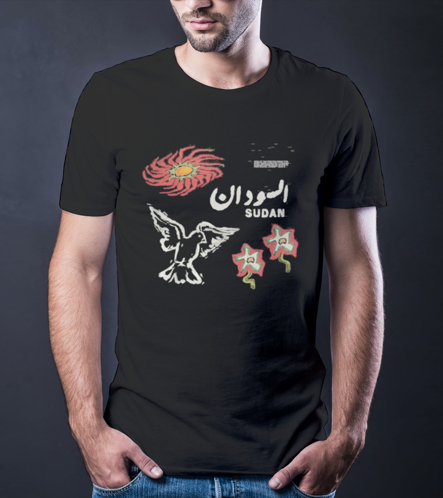 Sudan Palestine Dove Floral Symbolic Imagery T-Shirt