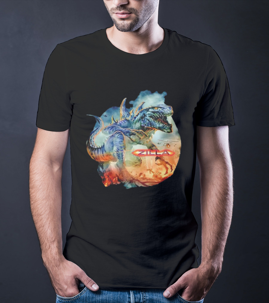 Zilla Monster Mania Epic Battle Chaos Scene T-Shirt