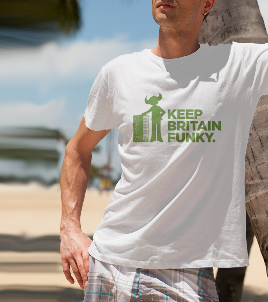 Keep Britain Funky Buffalo Man Keyboardist T-Shirt