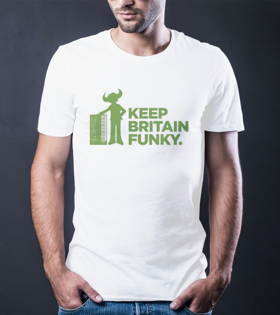 Keep Britain Funky Buffalo Man Keyboardist T-Shirt