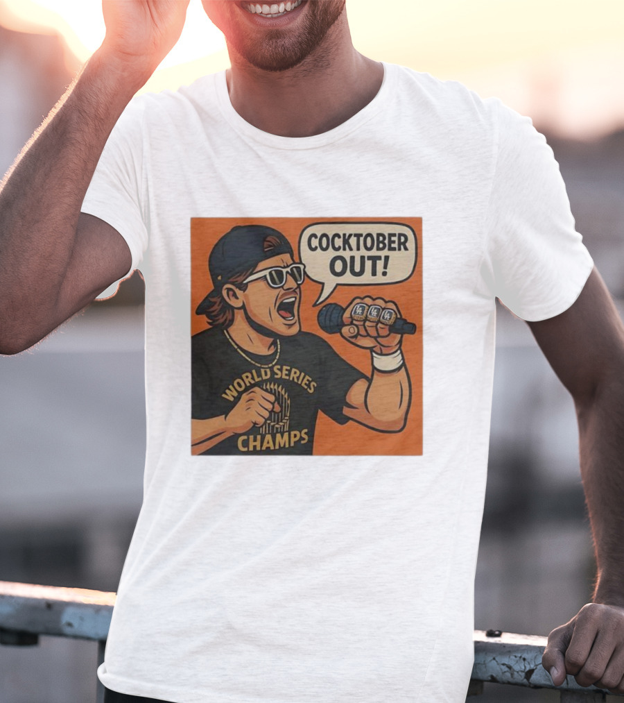Kiké Hernandez Cocktober Out World Series Champs Dodgers Microphone T-Shirt