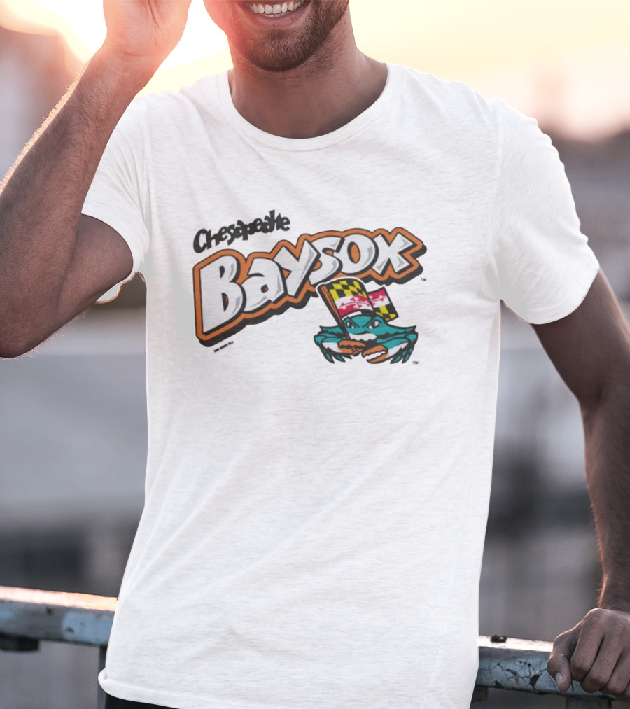 Chesapeake Baysox Toddler Barksdale Carolina Team Logo With Maryland Flag Crustacean T-Shirt