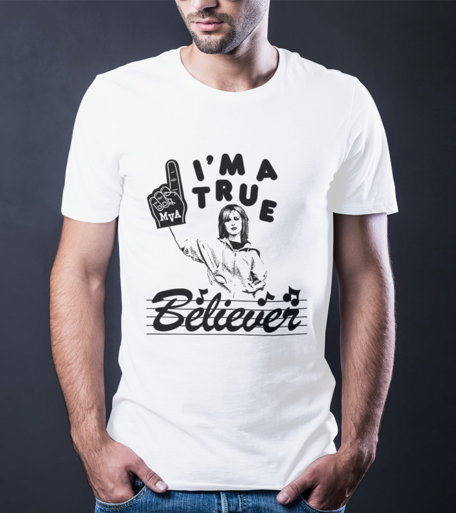 I'm A True Believer Finger Point Music Notes T-Shirt