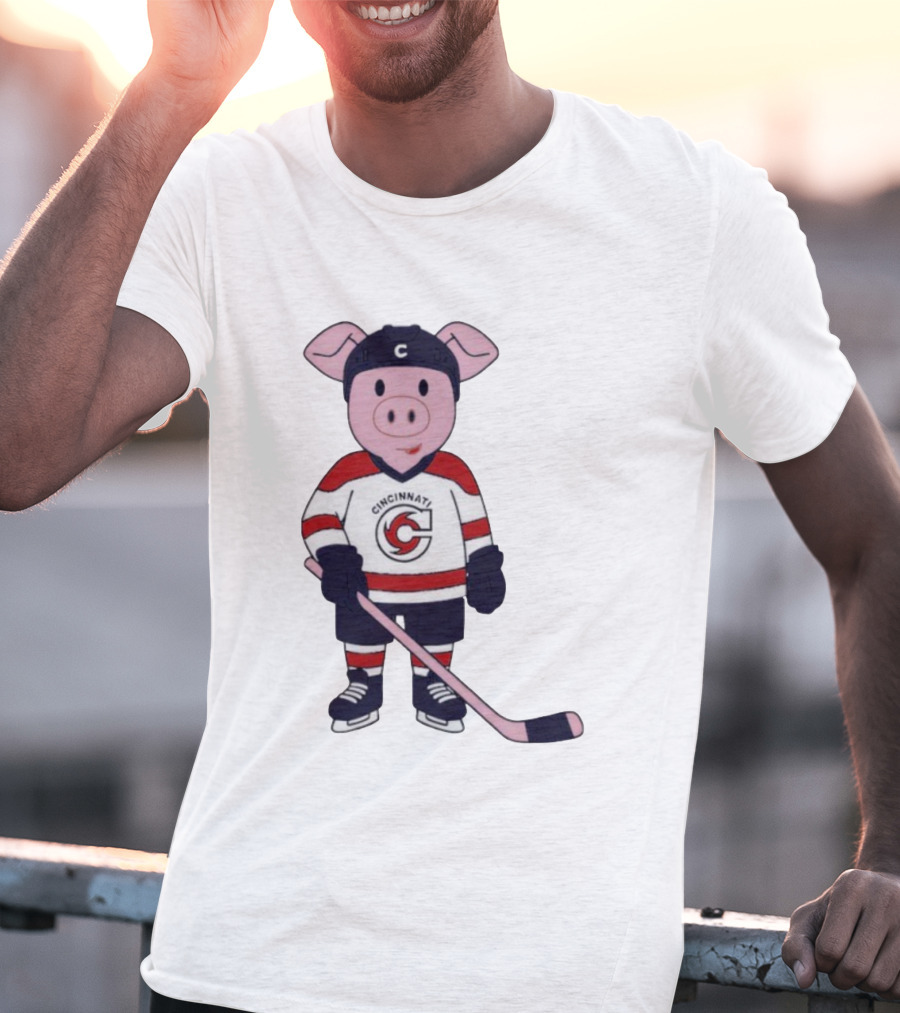 Mom Dad Choppy Puck Chop Kids Mascot Cincinnati Hockey T-Shirt