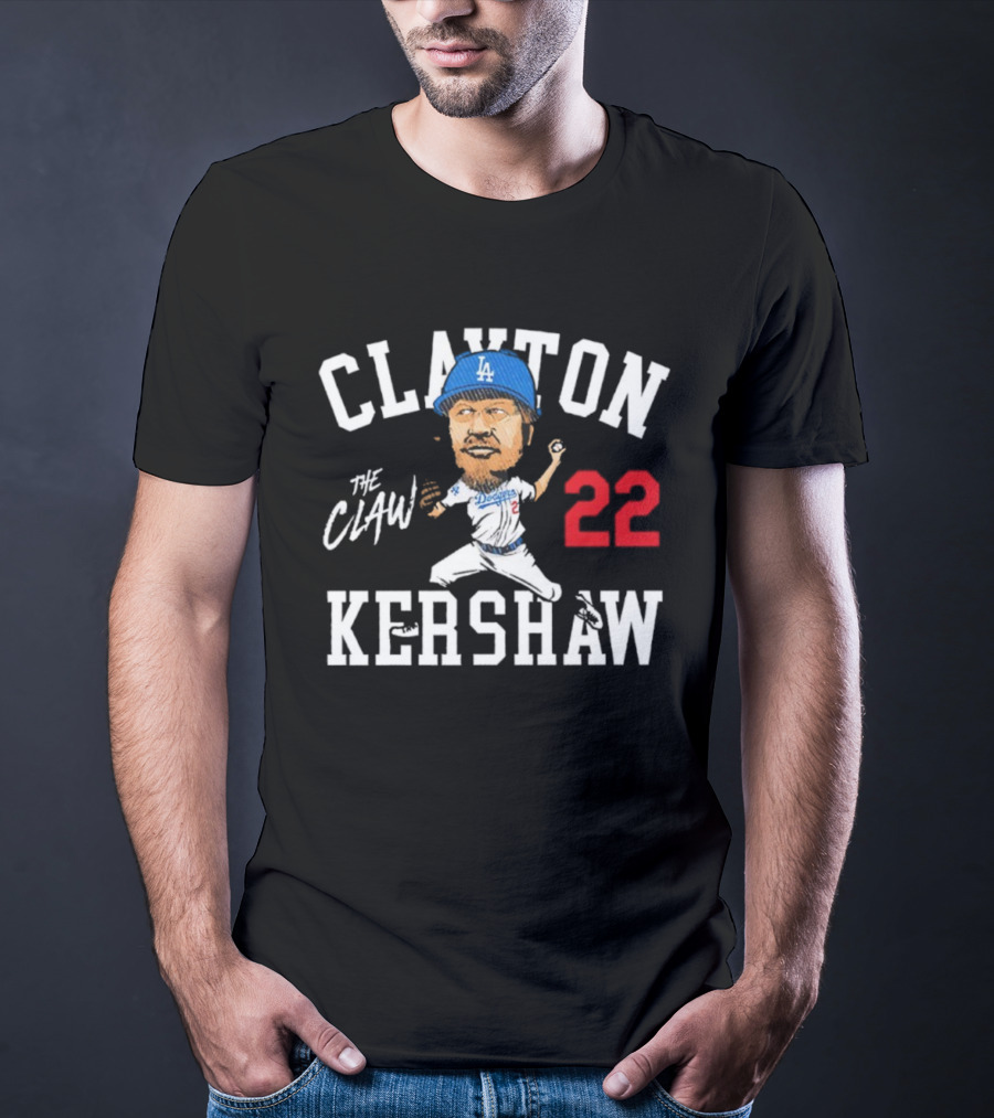 Clayton Kershaw Los Angeles Dodgers The Claw Cartoon 22 T-Shirt