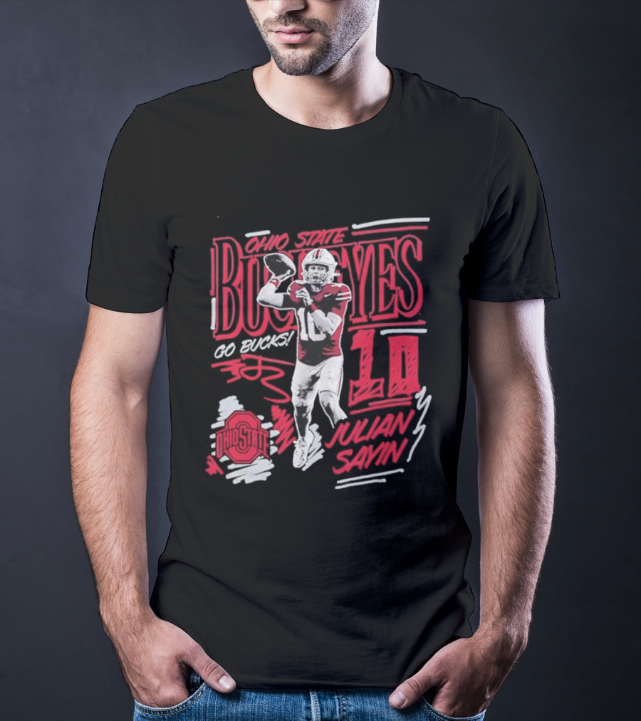 Ohio State Buckeyes Julian Sayin Sharpie Caricature Fashion Player T-Shirt