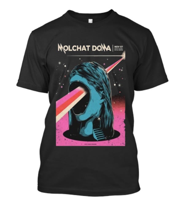 Molchat Doma November 7 2025 Royal Center Bogotá Colombia Head Psychedelic Laser Art Scene T-Shirt
