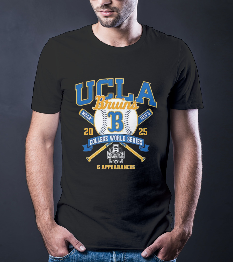 UCLA Bruins NCAA Men's College World Series 2025 Six Appearances T-Shirt
