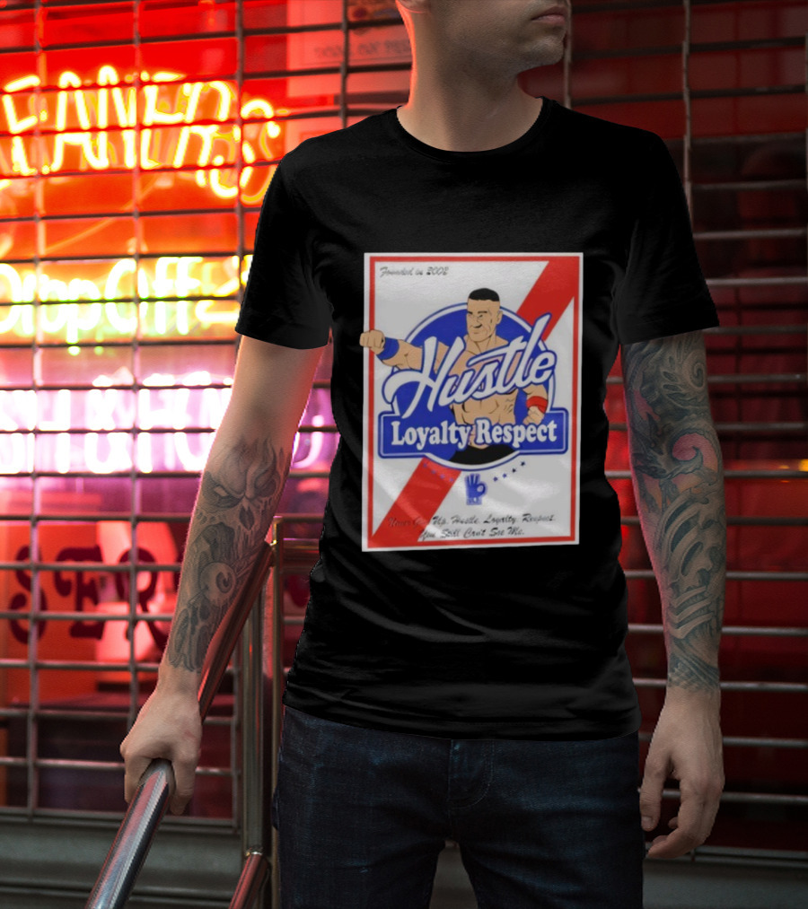 John Cena Hustle Loyalty Respect Never Give Up You Can't See Me WWE 2004 T-Shirt