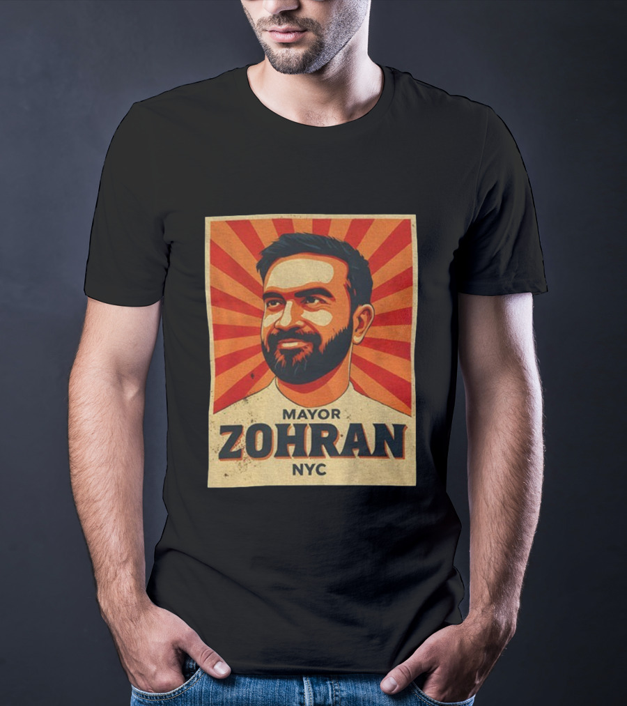 MAYOR ZOHRAN NYC Vintage Political Campaign Retro Style T-Shirt