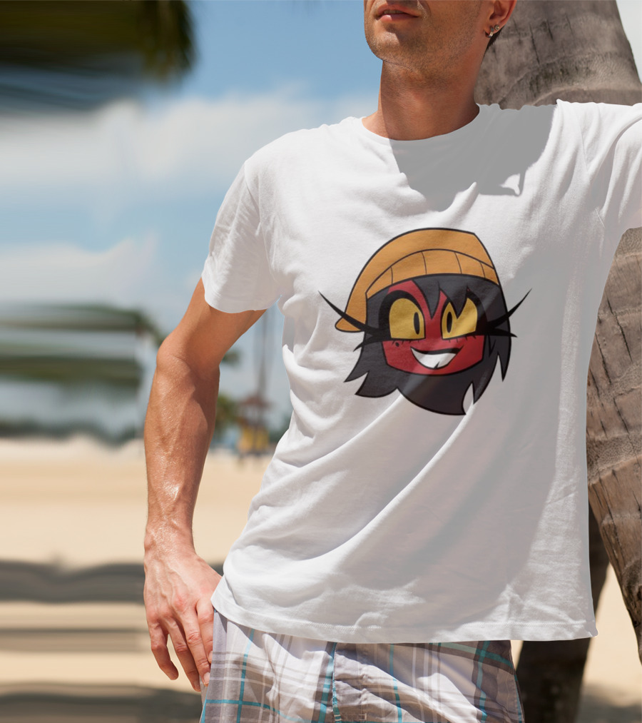 Unhappy Campers Millierd Red-Faced Character With Orange Hat And Yellow Eyes T-Shirt