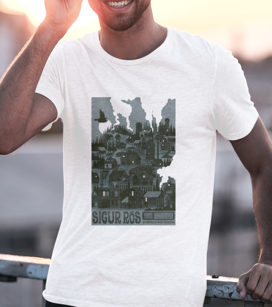 Sigur Rós November 7 2025 Mission Ballroom Denver Colorado With Wordless Music Orchestra T-Shirt