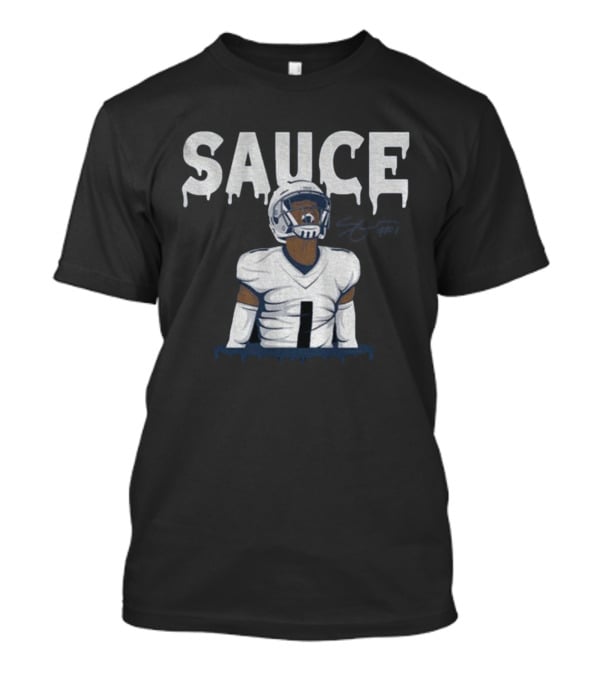Sauce Gardner Drip Signature Football Style Number 1 T-Shirt