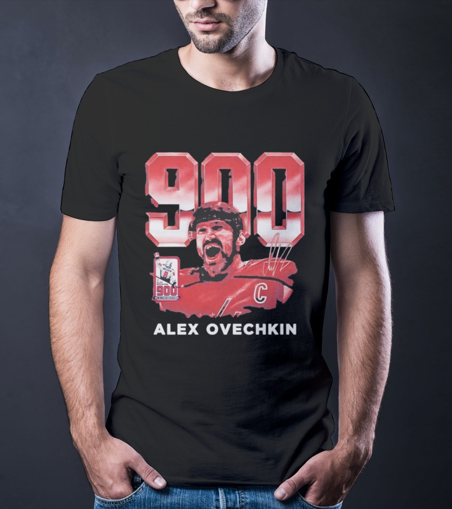 Alex Ovechkin 900 Career Goals Washington Capitals Signature T-Shirt