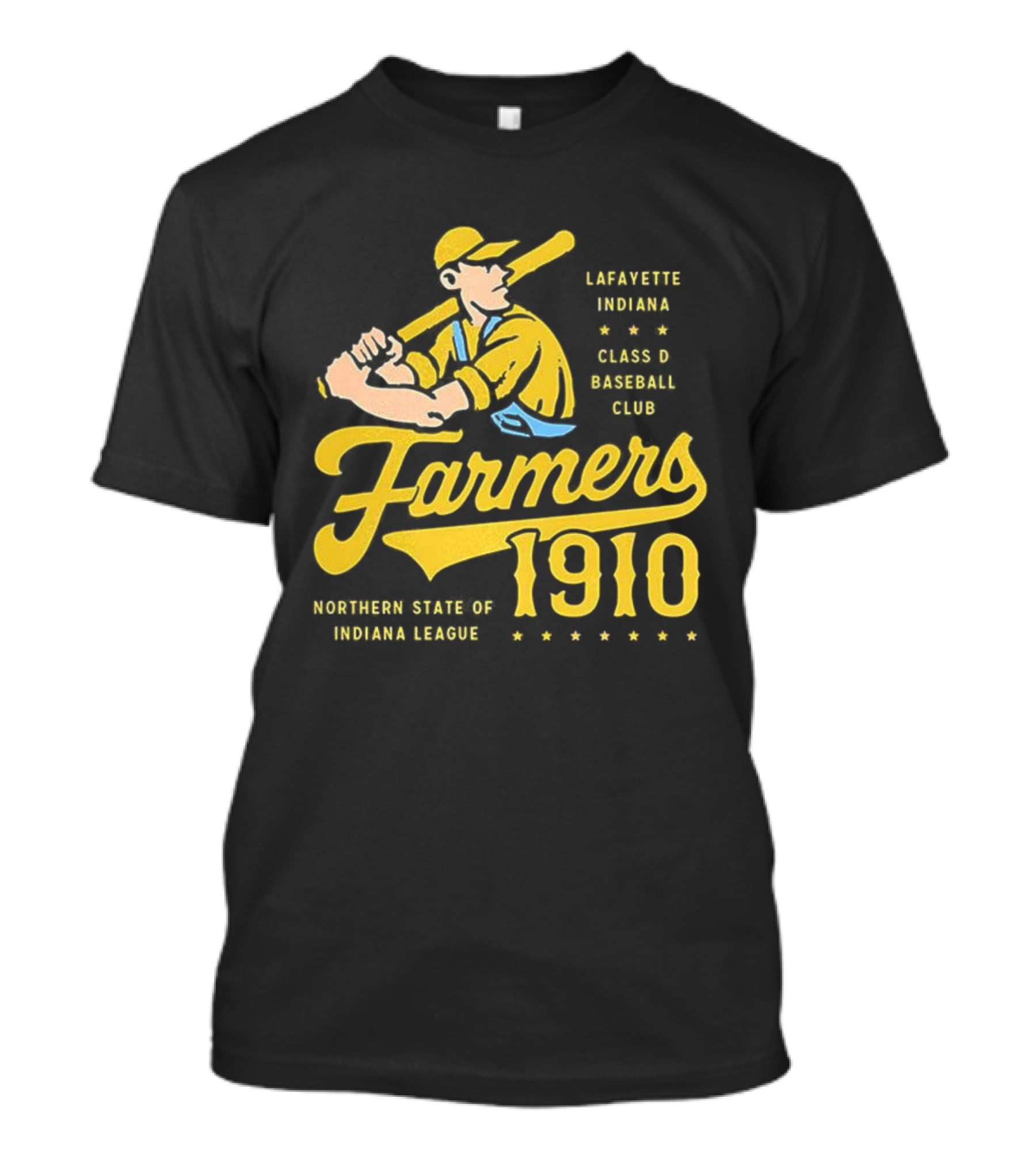 Farmers 1910 Lafayette Indiana Class D Baseball Club Northern State Of Indiana League Retro T-Shirt
