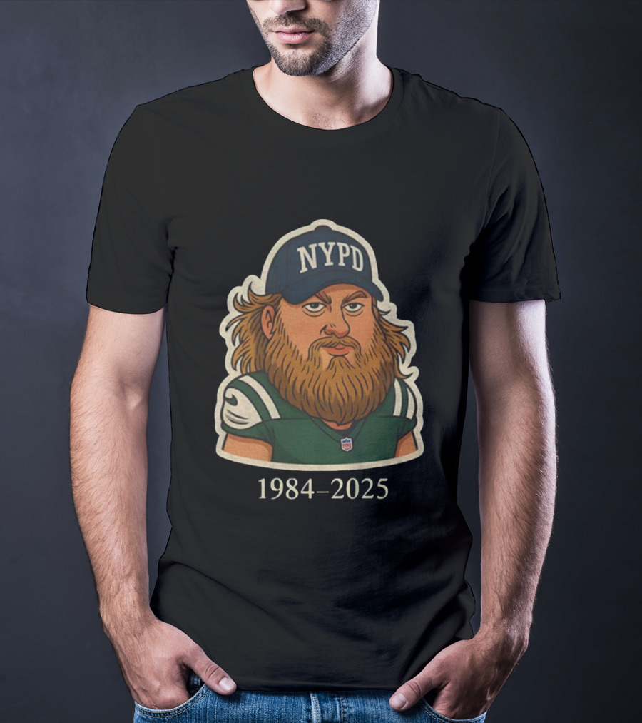 NYPD Nick Mangold New York Jets 1984-2025 Football Cartoon T-Shirt