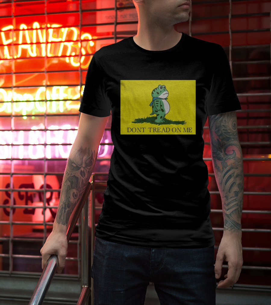 Portland I.C.E. Protest Frog Don't Tread On Me Gadsden Flag T-Shirt