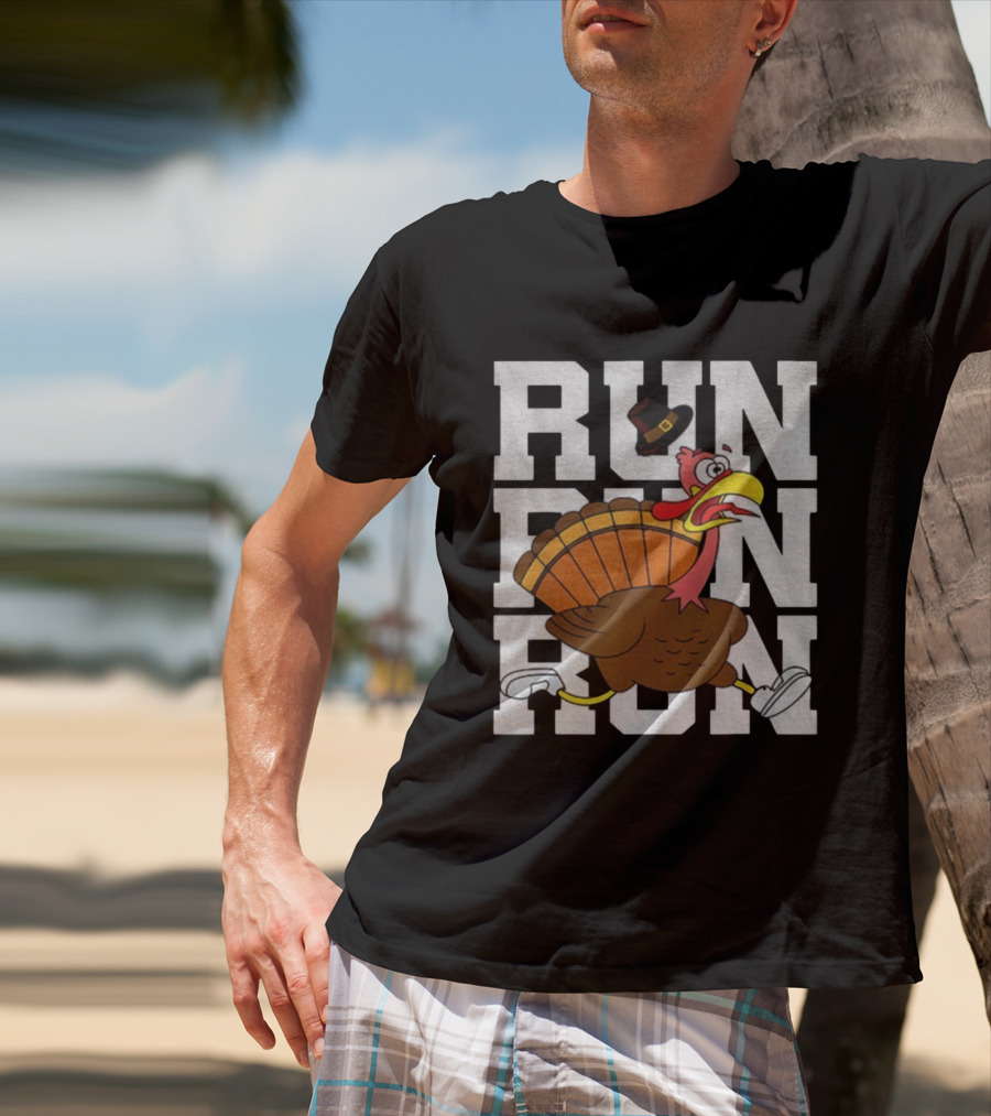 RUN RUN RUN Turkey Trot Thanksgiving 5K Race T-Shirt
