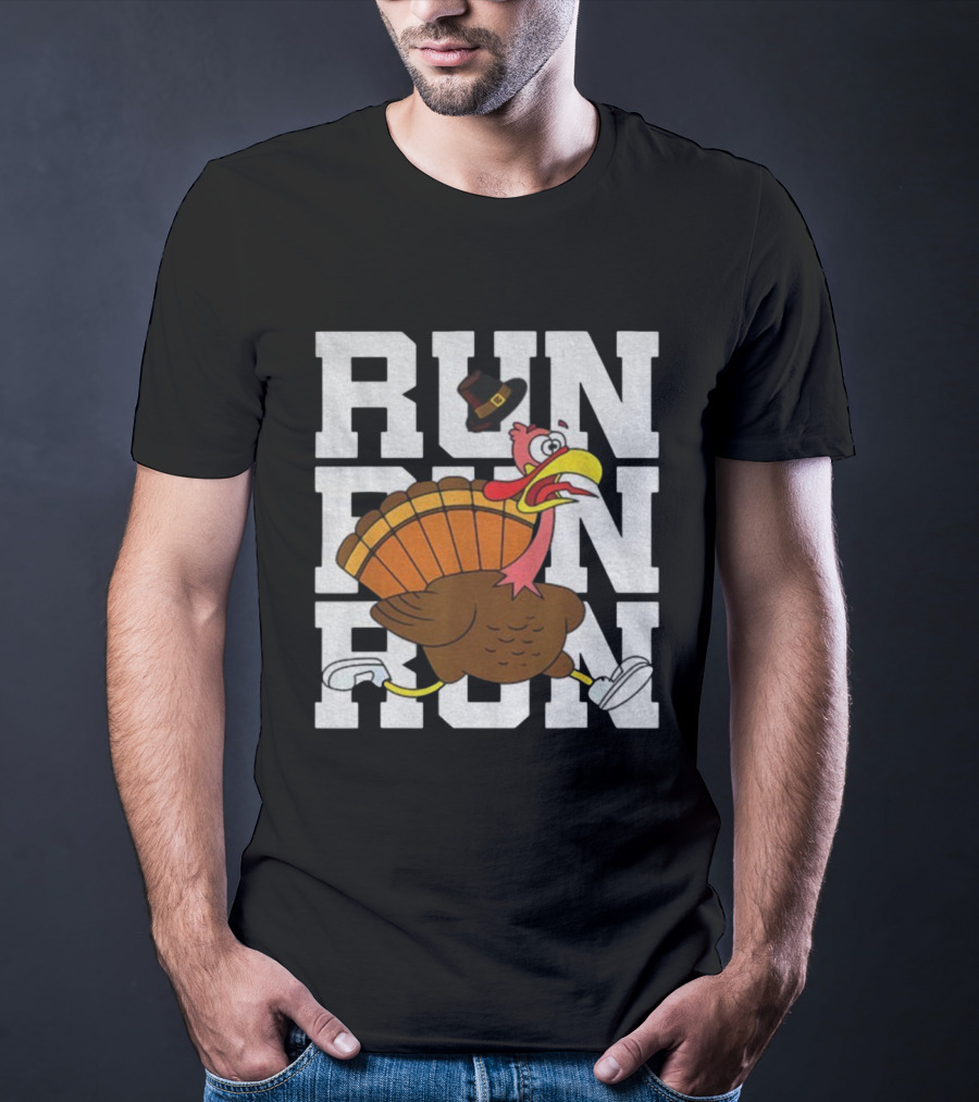 RUN RUN RUN Turkey Trot Thanksgiving 5K Race T-Shirt