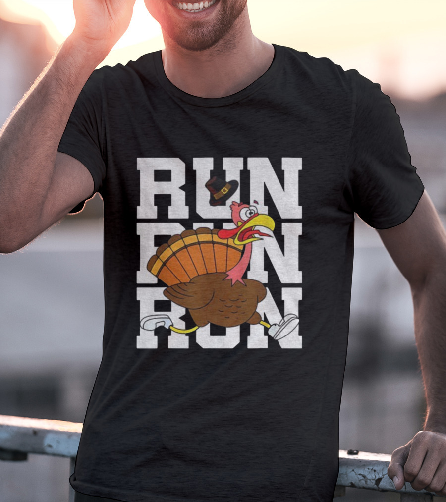 RUN RUN RUN Turkey Trot Thanksgiving 5K Race T-Shirt